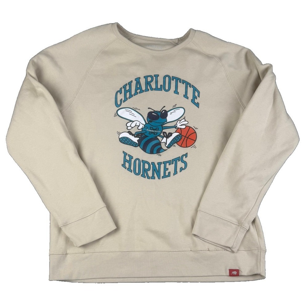 Sportiqe Charlotte Hornets Sweatshirt Mens XXL 2XL Retro Mascot NBA Crewneck